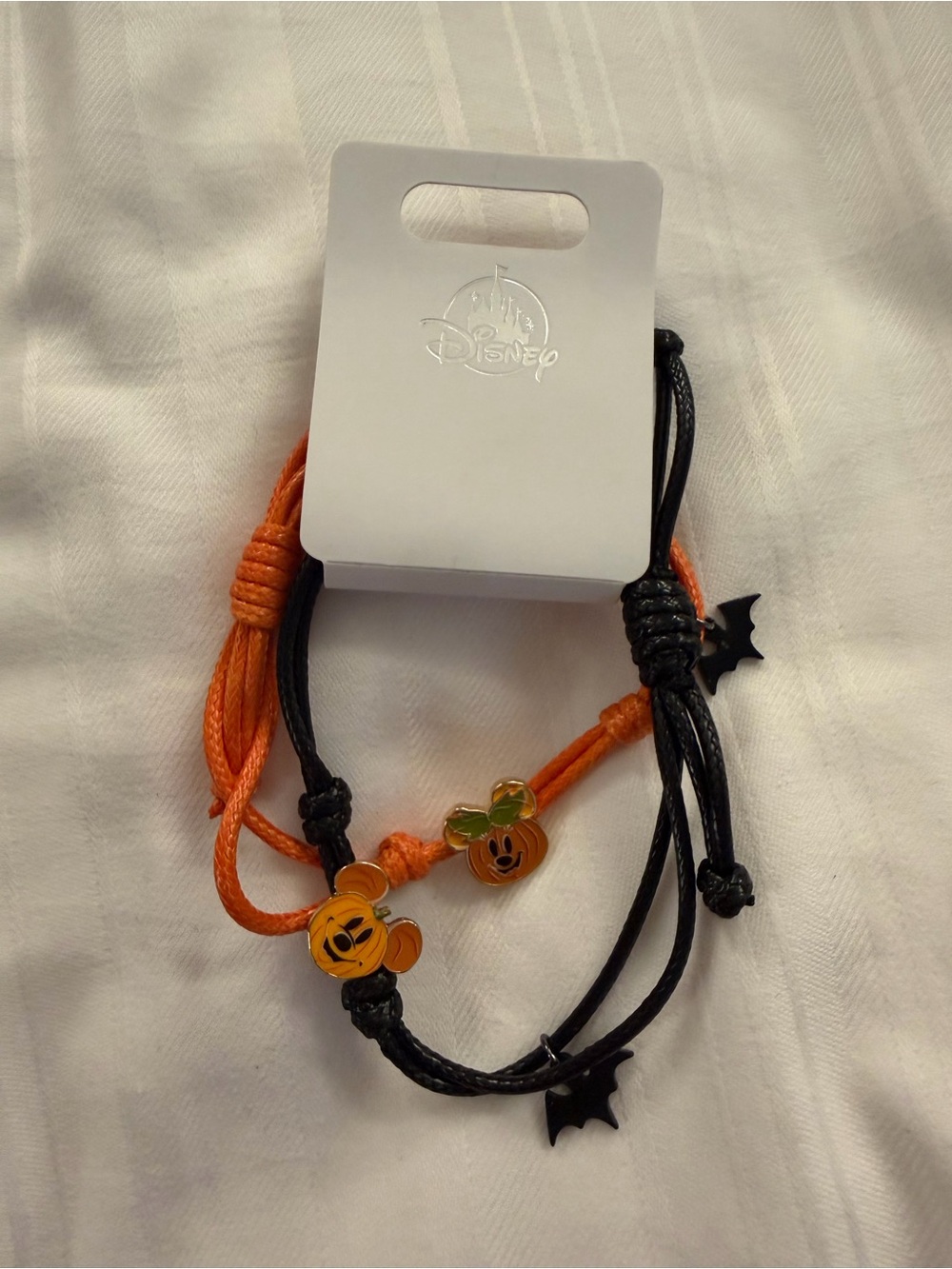 Disney Halloween Mickey and Minnie pumpkin Adjustable Bracelet Set
